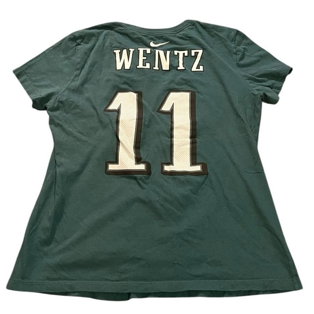 977-Green Nike Philadelphia Eagles Carson Wentz women's T-shirt #NFL #Eagles